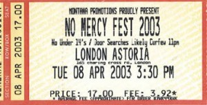 No Mercy Fest ticket Apr 2003